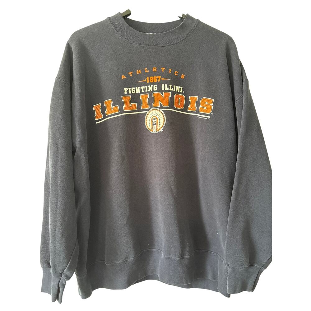 Lee Sport Vintage 90s Fighting Illini Chief Sweatshirt Size XL Illinois
